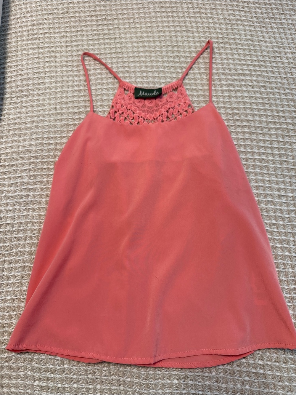 Maude Coral Crochet Camisole Tank